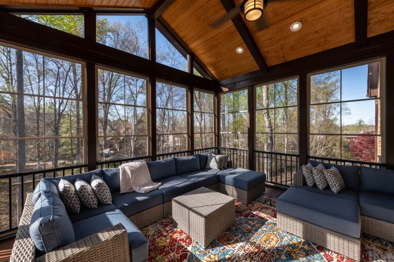 Traditional Sunroom with Wooden Frame